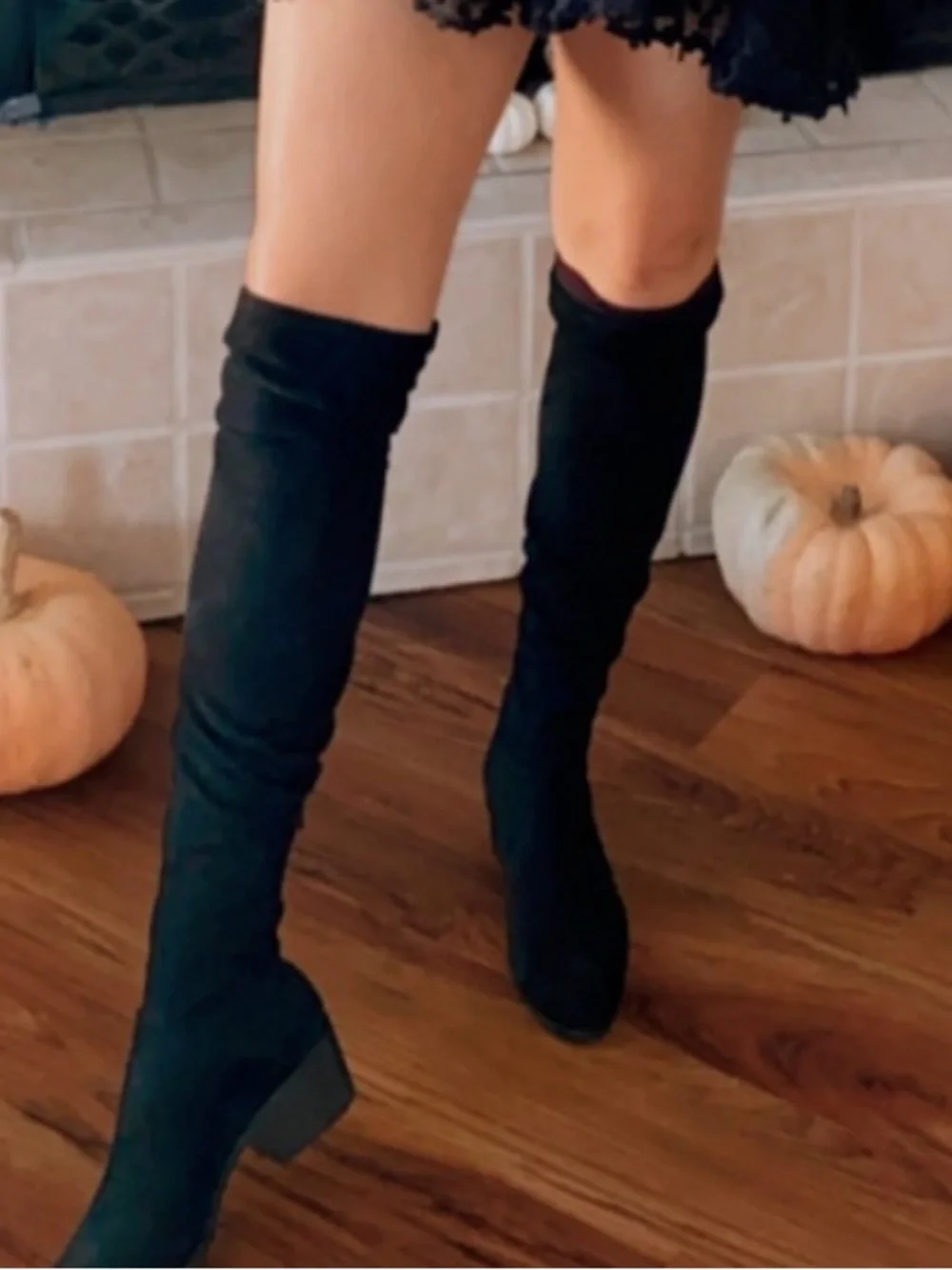 Steve Madden Black Over-the-Knee Suede Boots